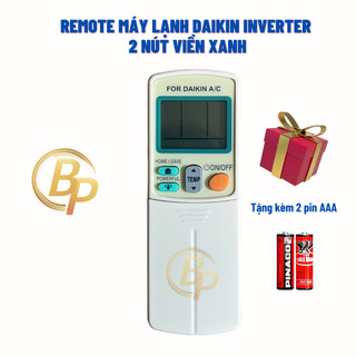 Remote Điều khiển Điều hoà Daikin Inverter 2 nút xanh, Remote Điều hoà Daikin 2 nút viền xanh