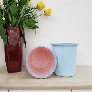 Thùng rác nhựa miệng tròn không nắp màu pastel