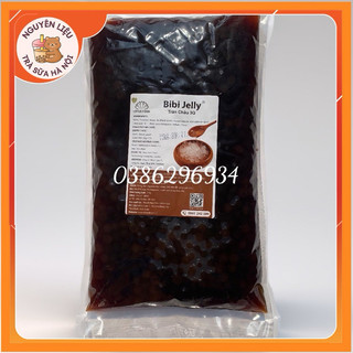 Thạch trân châu 3Q BiBi Jelly đen trắng gói 2kg vị caramel đã nấu sẵn ăn liền dai giòn sật sật
