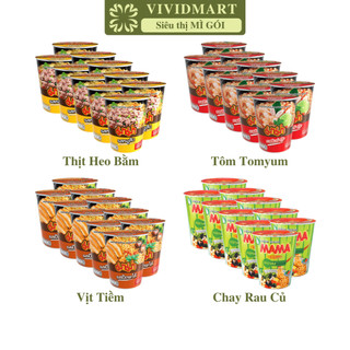 [SET 10 LY] - MAMA - Mì Mama ly 4 vị: Tôm Tomyum, Thịt Heo Bằm, Vịt Tiềm, Chay Rau Củ (60g/ly) - Mì ly Thái Lan ăn liền