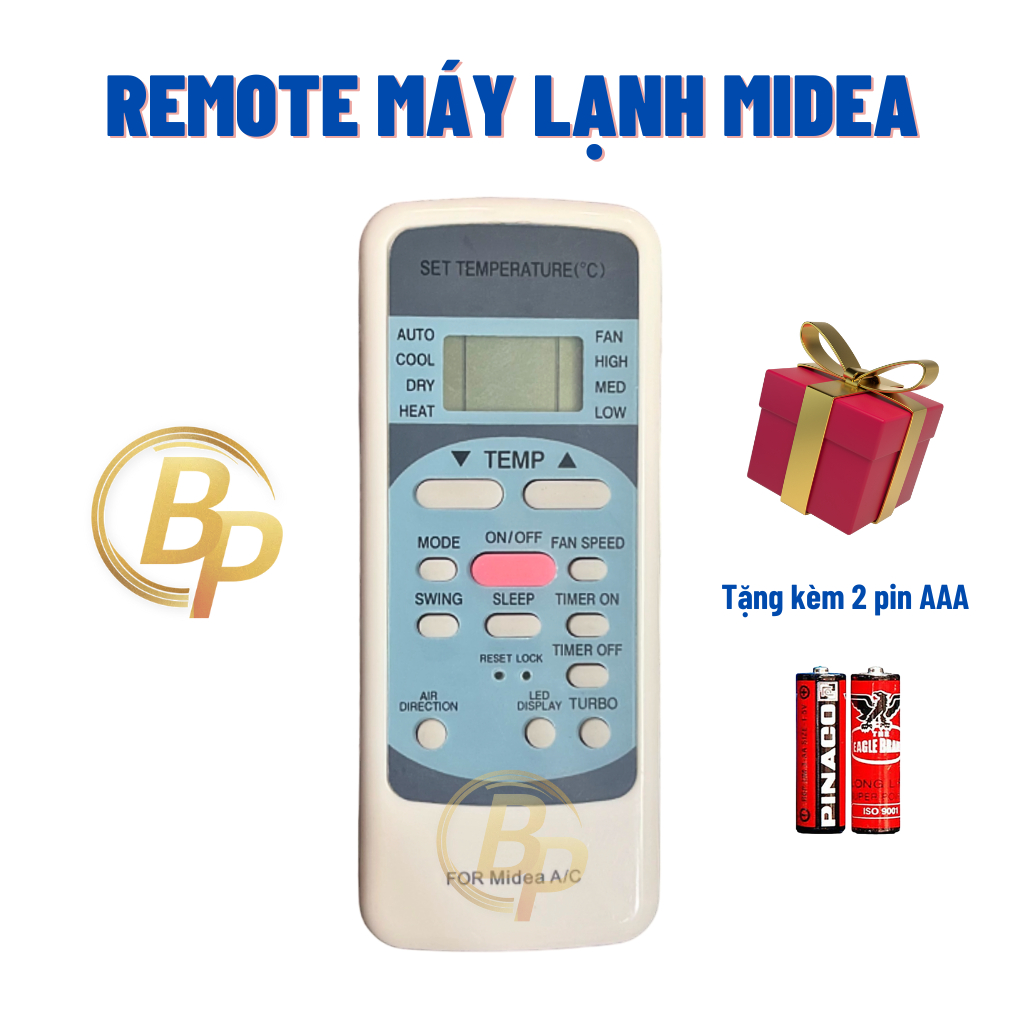 Remote điều khiển máy lạnh điều hòa MIDEA R51M/E R51M/CE- Điều khiển máy lạnh Midea