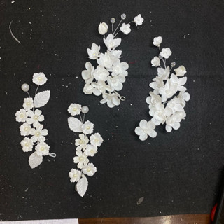 cài tóc cô dâu, cài tóc hoa đất set kết hợp, hoa cài tóc cho cô dâu và bà sui