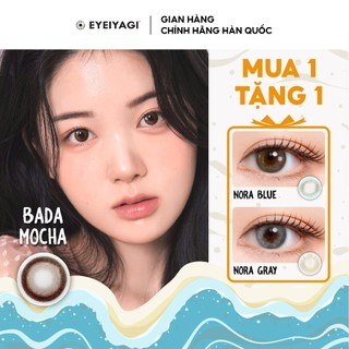  Kính áp tròng EYEIYAGI màu nâu cà phê Bada Mocha lens cận 3 tháng độ cận 0-8 DIA 14.2mm