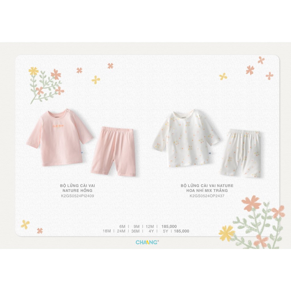 Chaang AW2024 Bộ lửng cài vai Nature cho bé