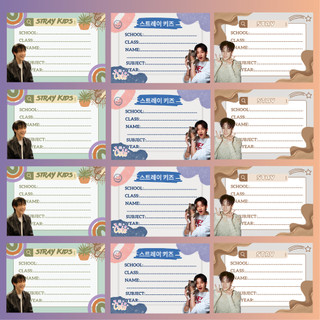 Set nhãn vở stray kids - set 12 nhãn vở