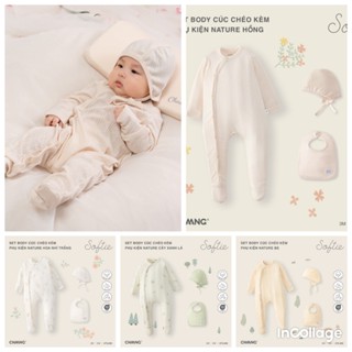 Chaang Set body cúc chéo kèm phụ kiện Nature dành cho bé sơ sinh đến 6 tháng AW2024D10