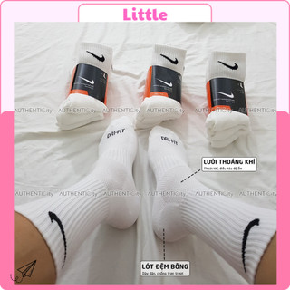 Tất Vớ Nike Cổ Cao Drifit Trơn Dệt Kim Nam Nữ Hàn Quốc Thể Thao