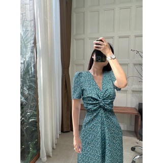 Váy dáng dài - Đầm midi hoa nhí xoắn eo SP006774