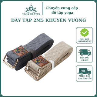 Dây Tập Yoga 2.5m Khuyên Vuông Sợi Bông Tự Nhiên , Dây Đai Lưng Chỉnh Hình Chống Gù Lưng, Cải Thiện Sức khỏe