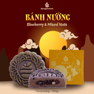 Bánh Trung Thu Imperial Blueberry & Hạt (Không trứng | Chay) 150g | Nonglamfood