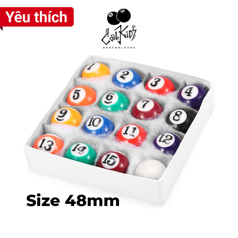 Set Bộ 16 Bóng Bida Lỗ 48mm Cho Bàn Bida Mini