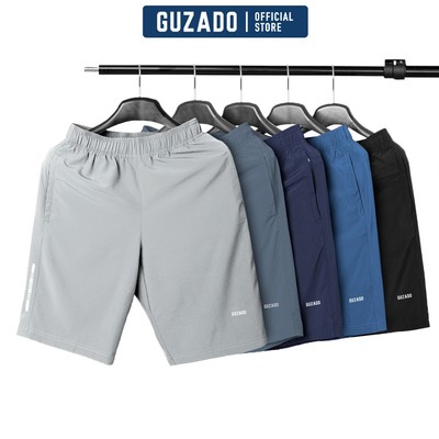 Combo 2 quần đùi nam thể thao Guzado Cạp Chun,Vải Gió Thoáng Mát Vận Động Thoải Mái CB2GSR01-CB2GASR25S001