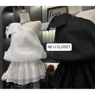 Váy tơ lệch vai kèm quần bảo hộ