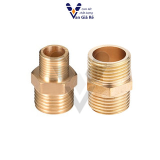 (Đủ size) Kép thau - Nối 2 đầu ren ngoài đồng thau 9.6 13 14 17 21 22 27 34