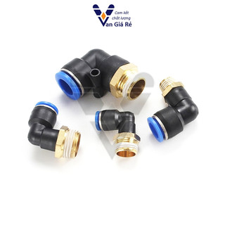 Cút nối ống ren ngoài - Co khí nén PL nối góc L 90 độ ống hơi, ống phun sương