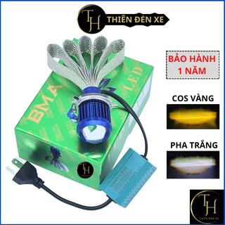 Đèn Pha Led Bi Cầu Cos Vàng Pha Trắng_Cos Trắng Pha Trắng H4 Siêu Sáng_Thiên Đèn Xe