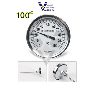 Đồng hồ đo nhiệt độ inox 100 độ C Daewon - Hàn Quốc, đo nhiệt độ lò hơi, lò nướng, lò sấy
