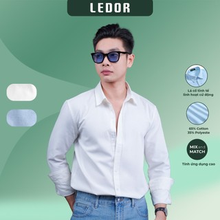 Áo sơ mi nam OXFORD LEDOR 2 màu trắng, xanh, form Regular-Fit sang trọng, năng động.