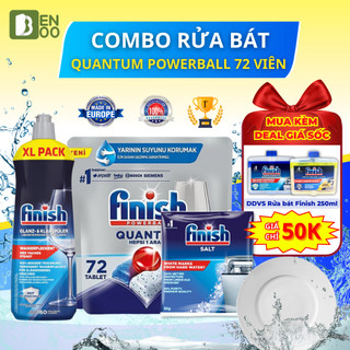 Viên Rửa Chén bát Finish, Dùng cho máy rửa bát, ( làm mềm nước ) Nhập khẩu chính hãng Châu Âu