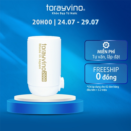 Bộ lọc nước Torayvino MKC.2000B uống trực tiếp - Màng lọc sợi rỗng - Giữ nguyên khoáng chất (2000 lít)