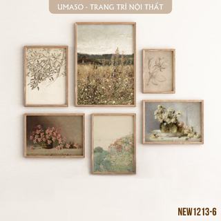 Tranh canvas decor phong cách vintage NEW1213-6, tặng kèm đinh treo