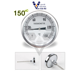 Đồng hồ đo nhiệt độ cơ inox 150 độ C - DAEWON Hàn Quốc (Chân sau), đồng hồ đo nhiệt lò hơi, sấy, nướng loại cơ