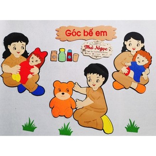 Góc bế em steam- góc thao tác vai- đồ dùng mầm non