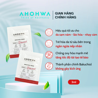 Kem Tái Tạo Trẻ Hóa Da AHOHWA Bakuchiol Cream Gói 3ml - Chống Lão Hóa, Giảm Nếp Nhăn, Mờ Thâm, Giảm Nám