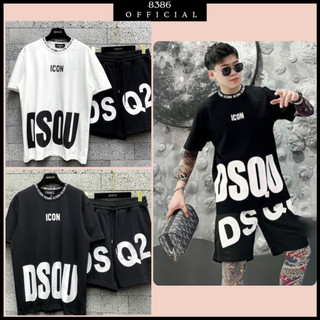 Bộ thun nam in chữ icon dsq siêu đẹp, bộ hè nam chất liệu vải cotton cao cấp