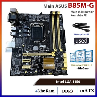 Main máy tính asus b85 có 4 khe ram,h81, h61 socket 1150, 1155, main tháo máy hàn siêu đẹp như mới - bh 12th