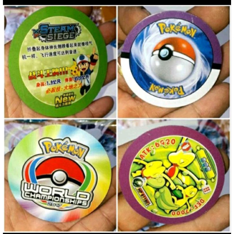 Bộ 30 thẻ bài tròn pokemon bằng kim loại in 2 mặt có 3 đường kính 30mm và 40mm và 60mm