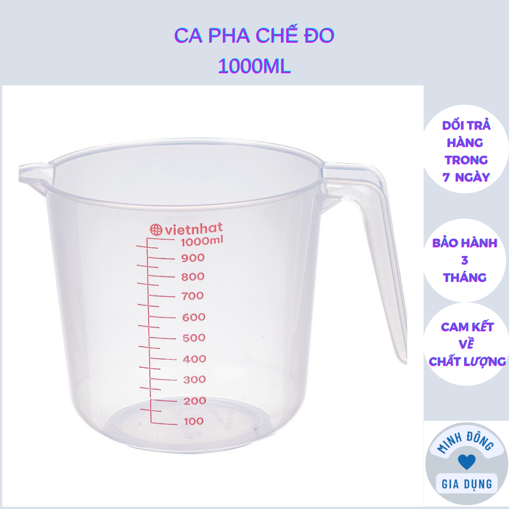 Ca pha chế đo ml  1000ml có vạch, Bộ 3 ca đong pha chế Việt Nhật