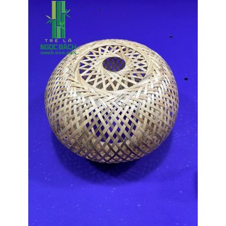 Đèn lồng mây tre 1 lớp - đèn mây tre trang trí
