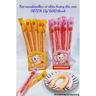(sỉ và lẻ)Hộp 30 thanh kẹo marshmallow có nhân doten hương cam táo, kẹo thanh marsh có nhân mềm thơm