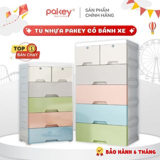 Tủ Đựng Đồ Ngăn Kéo Pakey Chính Hãng - Tủ Nhựa Nhiều Ngăn Có Bánh Xe Màu Cầu Vồng Chắc Chắn - Bảo Hành 1 Năm