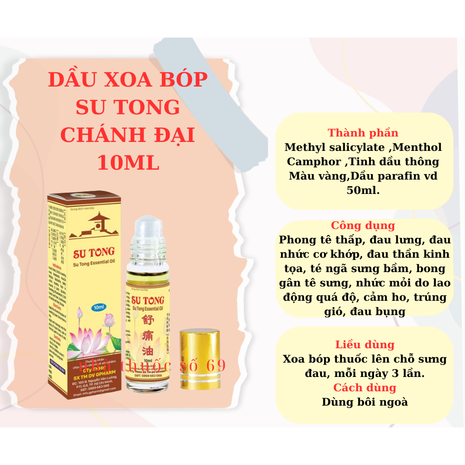 Dầu xoa bóp Su Tong_10ML