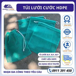 Túi lưới cước chã green home túi cá lưới ô vuông 8li nhiều kích thước đựng cá thủy hải sản