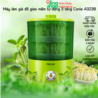 Máy làm giá đỗ gieo mầm tự động bằng điện 3 tầng Connie A323B 200g giá cho 2kg đỗ trong 2-3 ngày
