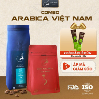 Combo Arabica Coffee in Vietnam, Combo gồm Arabica Du Vietnam 250g và Arabica Khe Sanh 250g - Le Plateau Coffee, Cà Phê