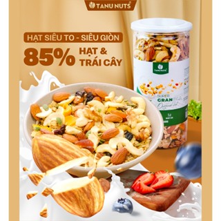 Granola siêu hạt TANU NUTS, hạt ngũ cốc granola ăn kiêng giảm cân không đường tốt cho gym, yoga hũ 500g