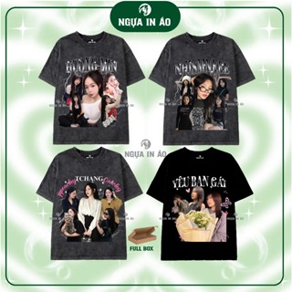 [ÁO THUN IN 5 ẢNH VÀ TÊN SẤM SÉT] Áo thun oversize in ảnh người yêu quà tặng người yêu có kèm hộp nguainao NGỰA IN ÁO