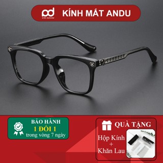 Gọng kính cận thời trang nam nữ ANDU dáng vuông chống tia UV chất liệu titanium cao cấp - 72318