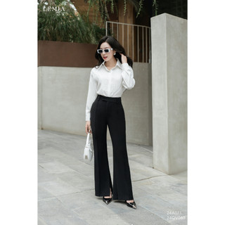 Áo sơ mi cổ đức chờm vai xếp ly ngực thời trang thanh lịch by lemia design - 24a071
