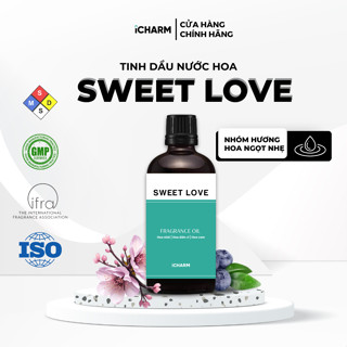 Tinh dầu nước hoa xông phòng Sweet Love 50ml 100ml - Tinh dầu thơm phòng iCHARM khử mùi hôi
