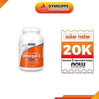 Viên uống Tăng Trí N ão Tốt Cho Ti m Mạch NOW Omega 3