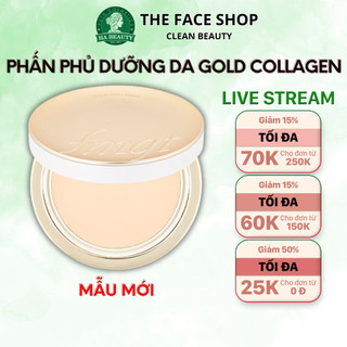 Phấn phủ trang điểm dưỡng da chống nắng Gold Collagen Ampoule Two Way Pact The Face Shop fmgt 9.5g SPF40 PA++