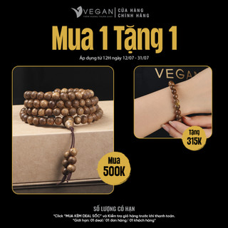Vòng tay VEGAN Trầm Hương Thuần Chay chuỗi tràng 6mm 108 hạt