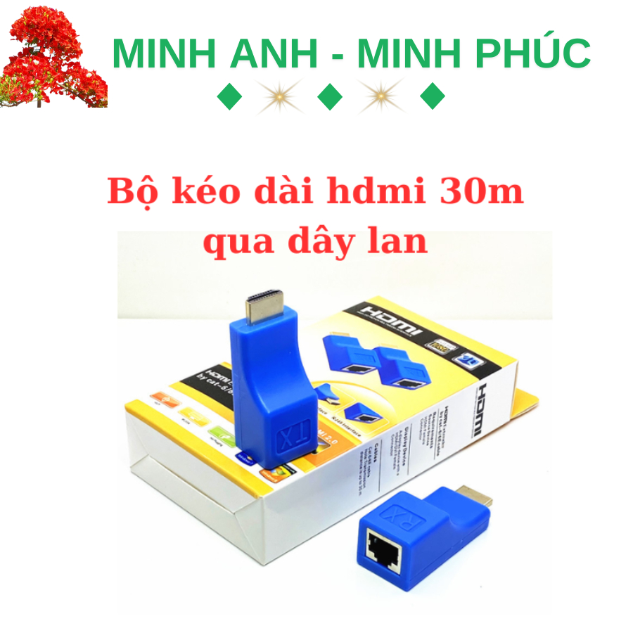 Bộ HDMI to lan 30m. HDMI kéo dài 30m