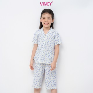 Bộ đồ thun lửng bé gái vincy ktl022w11