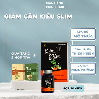 Thực phẩm bảo vệ sức khỏe giảm cân Kiều Slim hỗ trợ loại bỏ mỡ thừa tặng 2 hộp trà phan tả diệp, trà lá sen